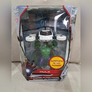Avengers Hulk Helicopter 2 Channel Flying Figure Infrared Helicopter 12” MARVEL